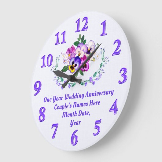 彼女にとって最高の1年記念日の贈り物、いつだって ラージ壁時計 (傾斜)