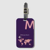 彼女にとって素晴らしいモノグラム/紫の旅行 ラゲッジタグ (正面縦)