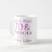 彼女にとって素晴らしい70誕生日 コーヒーマグカップ (正面左)