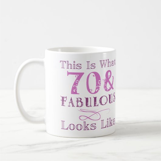 彼女にとって素晴らしい70誕生日 コーヒーマグカップ (左)