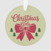 彼女にガーリー対するクリスマスツリー弓の美的ギフト オーナメント (正面)
