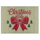 彼女にガーリー対するクリスマスツリー弓の美的ギフト カッティングボード (正面)