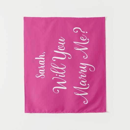 彼女にプロポーズ　名前　ピンク　結婚してくれる？　タ タペストリー (正面)