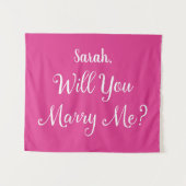 彼女にプロポーズ　名前　ピンク　結婚してくれる？　タ タペストリー (正面(横))