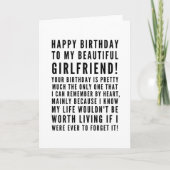 彼女に対おもしろいする嫌みな誕生日の願い カード (正面)