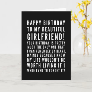 彼女に対おもしろいする嫌みな誕生日の願い カード
