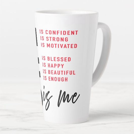 彼女に対する力を与える主張 カフェラテマグ (右アングル)