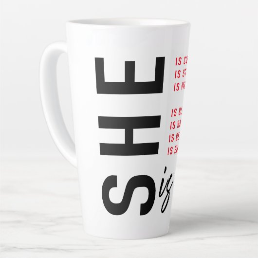 彼女に対する力を与える主張 カフェラテマグ (左アングル)