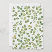 彼女に対する洗礼|金ゴールドクロス緑葉 招待状 (裏面)