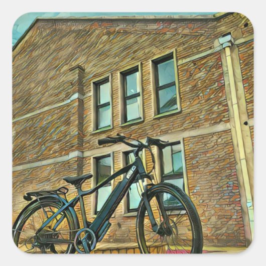 彼女に自転車の贈り物 スクエアシール (正面)