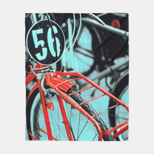 彼女に自転車の贈り物 フリースブランケット (正面)