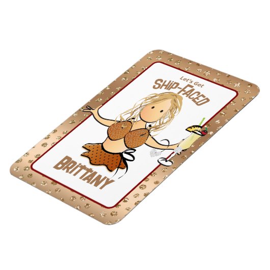 彼女のおもしろいブロンドパーティーガールのためのクルーズ船ドア マグネット (左側)