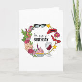彼女のおもしろいモダンレディースアクセサリー誕生日カード カード (正面)