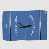 彼女のおもしろいモノグラムのスポーツブルー碁のためのゴルファーのユーモア ゴルフタオル (横)