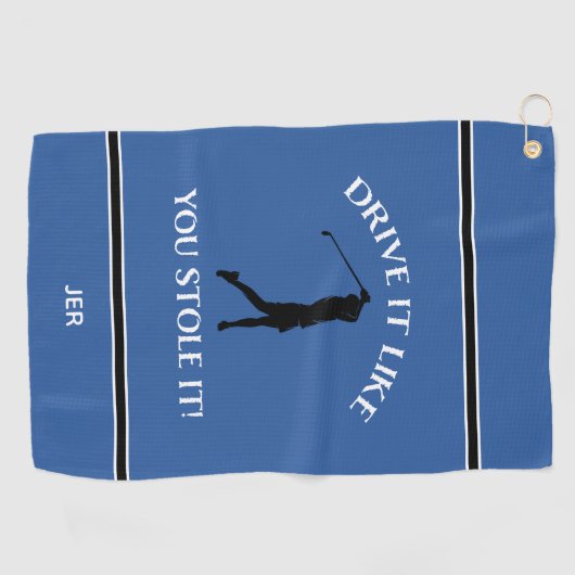 彼女のおもしろいモノグラムのスポーツブルー碁のためのゴルファーのユーモア ゴルフタオル (横)