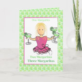 彼女のおもしろい女性のためのマーガリータ漫画誕生日 カード (正面)