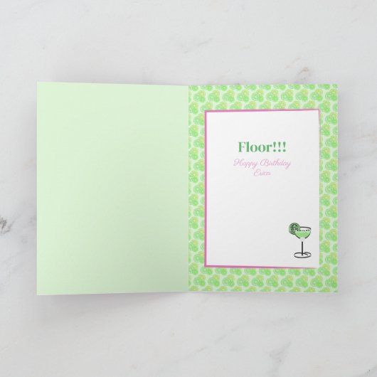 彼女のおもしろい女性のためのマーガリータ漫画誕生日 カード (内部)