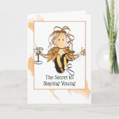 彼女のおもしろい誕生日のための女性のスナーク漫画 カード (正面)