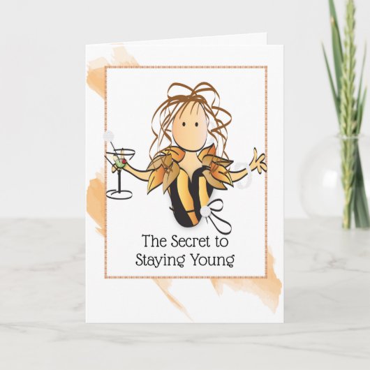 彼女のおもしろい誕生日のための女性のスナーク漫画 カード (正面)