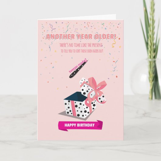 彼女のおもしろいTwezer誕生日カード カード (正面)