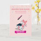 彼女のおもしろいTwezer誕生日カード カード (黄色い花)