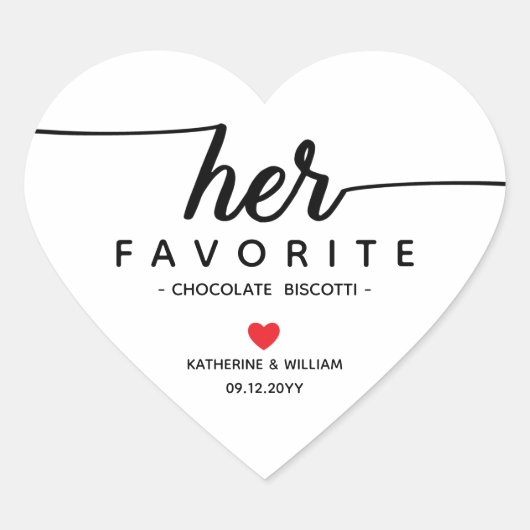 彼女のお気に入りのカスタムウェディングスナック ハートシール (正面)