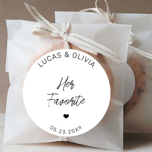 彼女のお気に入りのトレンディー結婚のキャンディの好意カスタム ラウンドシール