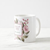 彼女のお気に入りのバラモノグラムマグ コーヒーマグカップ (正面右)