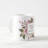 彼女のお気に入りのバラモノグラムマグ コーヒーマグカップ (正面左)