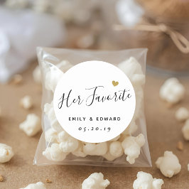 彼女のお気に入りのパーソナライズされた結婚式の引き出物 ラウンドシール