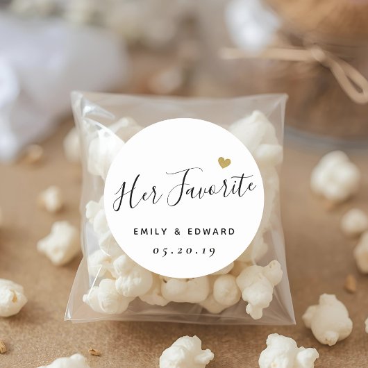 彼女のお気に入りのパーソナライズされた結婚式の引き出物 ラウンドシール
