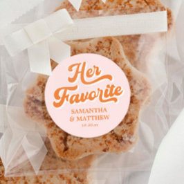 彼女のお気に入りのレトロディスコの結婚キャンディのお願い ラウンドシール