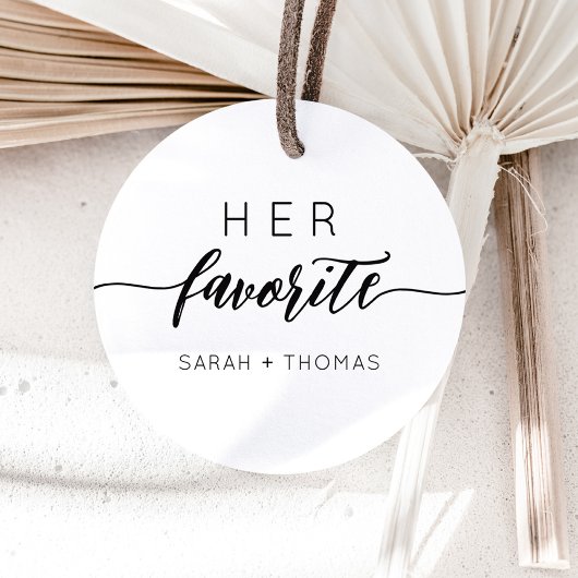 彼女のお気に入りの現代的カリグラフィーのお守りギフト ラウンドシール