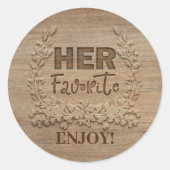 彼女のお気に入りの素朴結婚式の引き出物 ラウンドシール (正面)