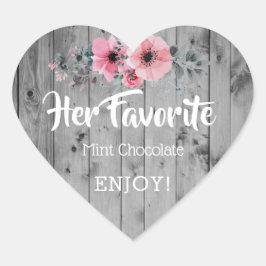 彼女のお気に入りの結婚式の引き出物ステッカー素朴花嫁 ハートシール