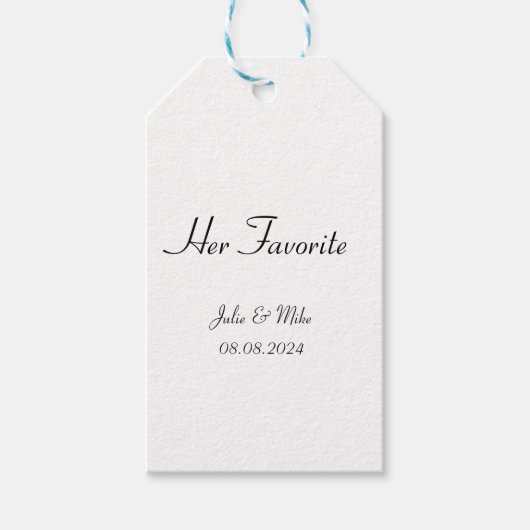 彼女のお気に入りの結婚式の引き出物 ギフトタグ (正面)