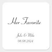 彼女のお気に入りの結婚式の引き出物 スクエアシール (正面)