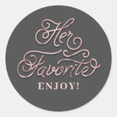 彼女のお気に入りの結婚式の引き出物 ラウンドシール (正面)