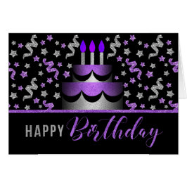 彼女のお誕生日ケーキのプリンとシルバーのフェイクグリッター