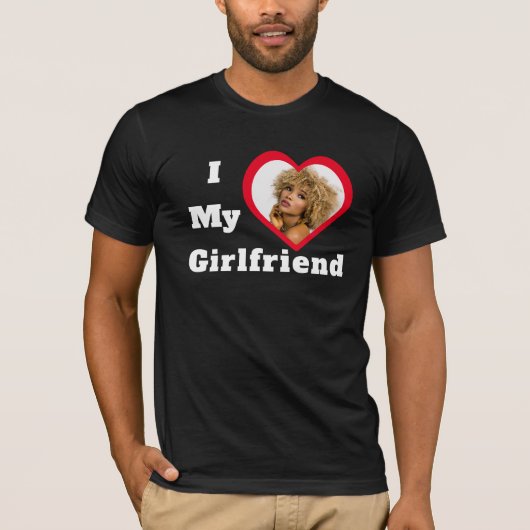 彼女のことが大好きベイビー オーダーメイド カスタム フォト Tシャツ (正面)