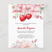 彼女のさくらんぼのトップ弓ブライダルシャワー招待 (正面)