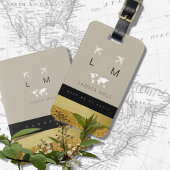 彼女のためにシックな旅行荷物タグとモノグラム ラゲッジタグ