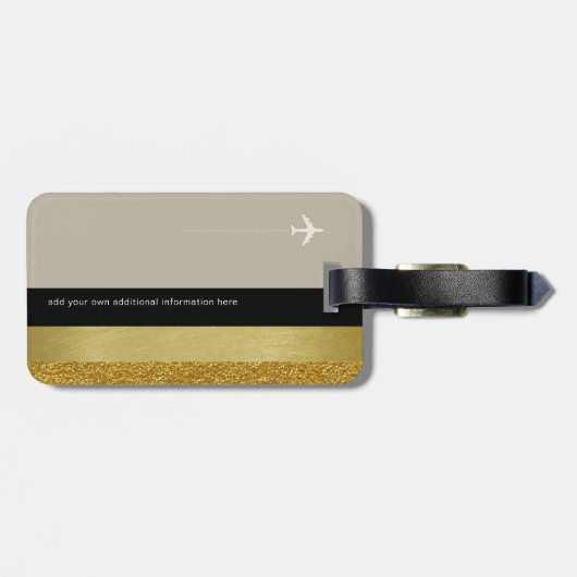 彼女のためにシックな旅行荷物タグとモノグラム ラゲッジタグ (裏面横)