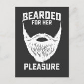 彼女のためにヒゲを生やして楽しむ面白いヒゲ男 インビテーションポストカード (正面)
