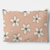 彼女のためにピンクのパターンに手書きの花 アクセサリーポーチ (裏面)