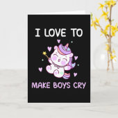 彼女のために少年を泣かせるのが好きなユニコーンのプレゼント カード (黄色い花)