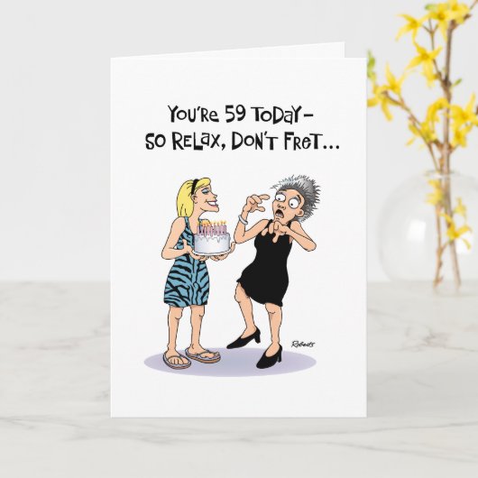 彼女のためのおもしろいな第59バースデー・カード カード (黄色い花)