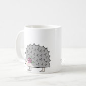 彼女のためのかわいいハリネズミのマグのおもしろいのハリネズミの写実的なマグ コーヒーマグカップ (正面左)