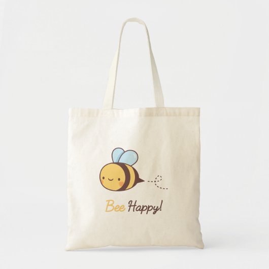 彼女のためのかわいいビーハッピー トートバッグ (正面)