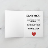 彼女のためのかわいい誕生日グリーティングカード カード (内部)